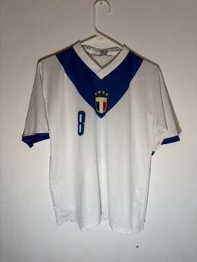 N.B. Italy National Team Gennaro Gattuso #8 Soccer Jersey White Away Size M